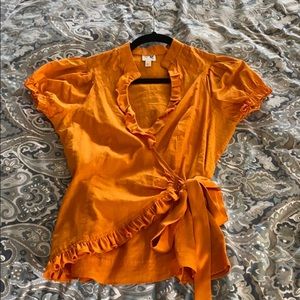Edme & esyllte for Anthropologie orange wrap shirt